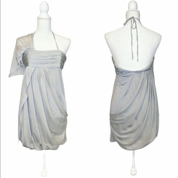 Alice + Olivia Dresses & Skirts - Alice + Olivia Grey Drapey Mini Evening Casual Party Wedding Dress